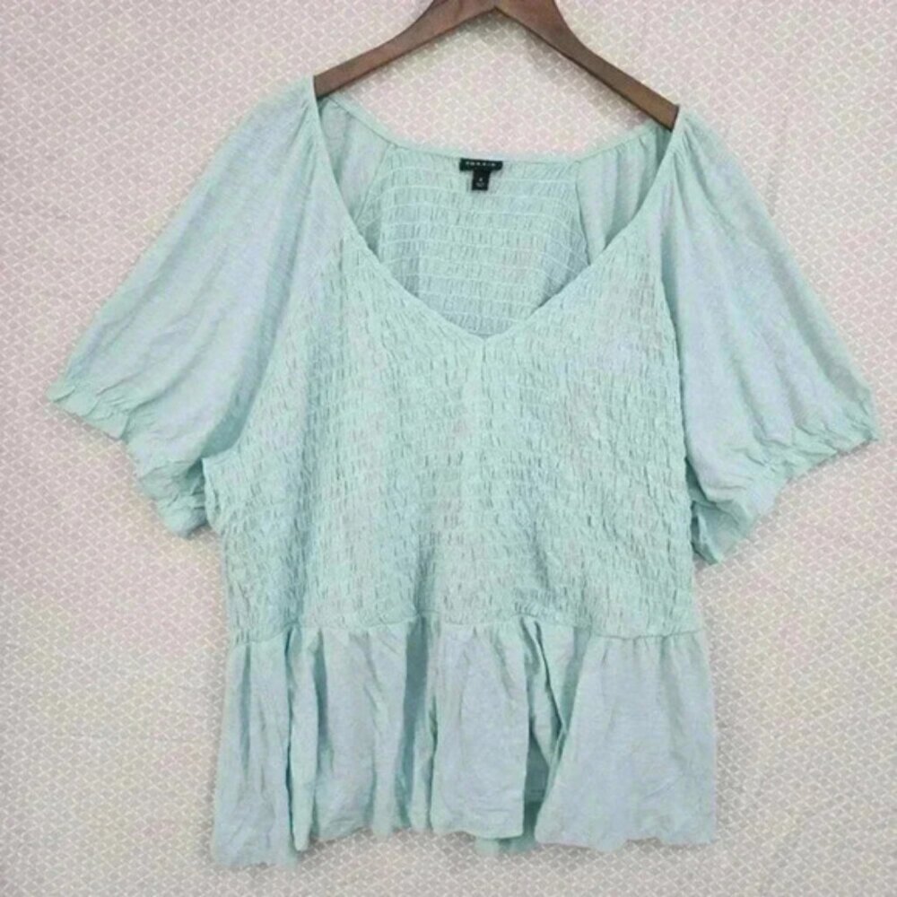 Torrid‎ V neck Smock Ruffle Women's Blouse 4X 3475C